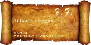Hilbert Frigyes névjegykártya